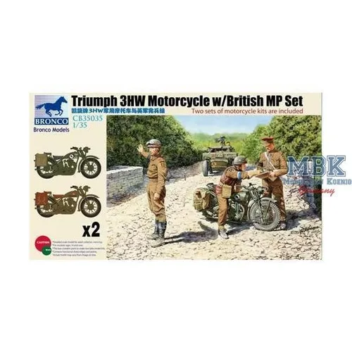BRONCO CB35035 Triumph 3HW Motorcycle w/ RMP Figure Set