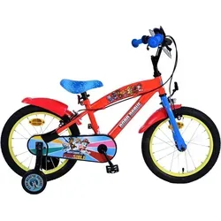 Volare Kinderfahrrad 16 Zoll Paw Patrol Rot - Kinderfahrrad für Jungen mit 1 Gang, Stützrädern und Schutzblechen, ideal für Ausflüge und den Alltag. Perfekt für kleine Abenteurer ab 5 Jahren!