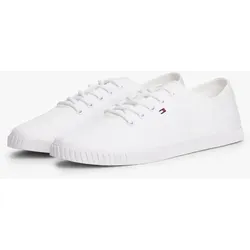 Tommy Hilfiger CANVAS LACE UP SNEAKER - Freizeitschuh in Größe 38, aus hochwertiger Baumwolle mit gestickter Logoflagge für einen sportlichen Look.