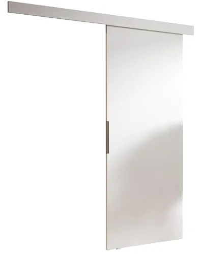 KIER FURNITURE Schiebetür Komplettset MALIBU - Tür mit Laufschiene - Schiebetürsystem - Raumspartür - Innentüren - Sliding Door Set - Weiß B96xH205xT1,6cm