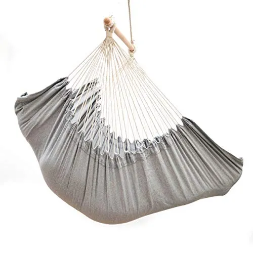 AMANKA XXL Liege Hängesessel - 220x120cm für Erwachsene und Kinder - Hängematten für drinnen und draußen: 220x120 cm Liegefläche, belastbar bis 150kg, mit praktischem Seitenfach und extra Nackenstützkissen für ultimativen Komfort.