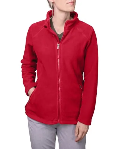 HRM Women's Full-Zip Fleece Jacket, Rot, 1202 - Funktionsjacken: Modische und atmungsaktive Fleecejacke aus hochwertigem Micro-Polarfleece, ideal für Outdoor-Aktivitäten und unter fairen Bedingungen hergestellt.