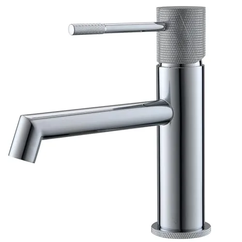AIMADI Waschtischarmatur Chrom, Einhebelmischer für Bad und Gäste-WC, moderne Badezimmer-Armatur mit Keramik-Kartusche, wassersparend Wasserhahn Bad, für alle Waschbecken