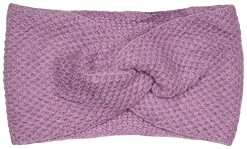 styleBREAKER Damen Strick Stirnband mit Waffelpatent Strickmuster und Twist Knoten, warmes Winter Haarband, Headband 04026060, Farbe:Flieder