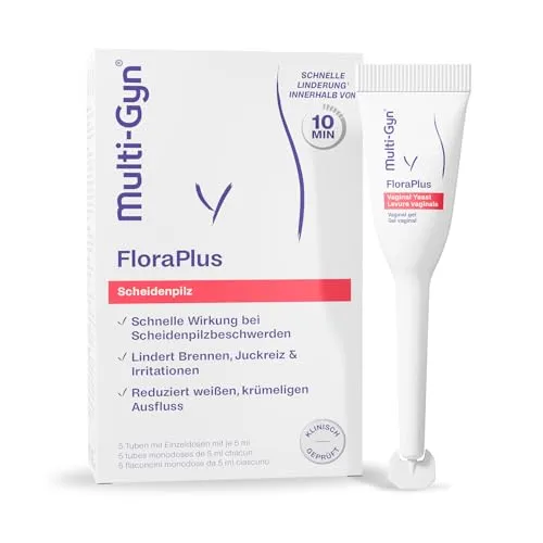 Multi-Gyn FloraPlus Intimcreme - Präbiotisches Gel gegen Scheidenpilz - Intimcremes & Gels - Lindert sofort Juckreiz und Reizungen, fördert die Vaginalflora mit natürlichen Inhaltsstoffen für gesunde Intimpflege.