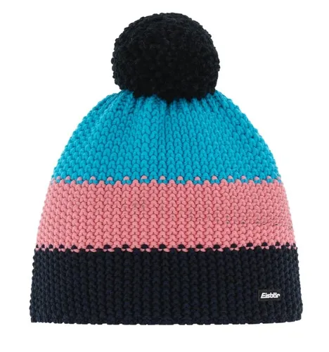 Eisbär Star Pompon Mütze mehrfarbig - Strickmützen für Damen mit zeitlosem Dreistreifen-Design und kuscheligem Fleece-Innenfutter – ideal für optimale Wärme und Tragekomfort an kalten Tagen.