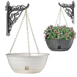 Blumenampel inkl. Kette und Wandhalterung weiß in weiß von GarPet