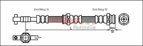 Metzger Autoteile Bremsschlauch 4113304