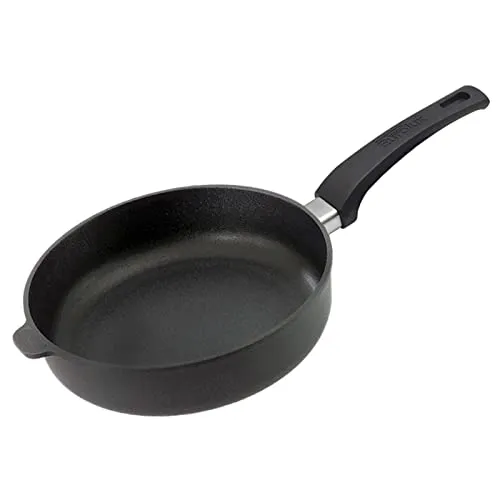 Eurolux Guss-Pfanne Induktion Ø 28 cm - hoher 7.0 cm Rand - große runde Alugusspfanne - Schmorpfanne mit Antihaft-Beschichtung - Made in Germany