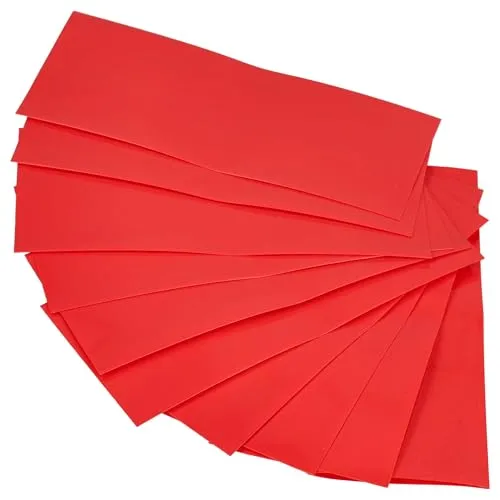 vhbw 10x Schrumpfschlauch für Akku-Zellen - Schrumpffolie, 7,2 x 3 cm Rot