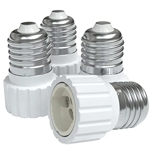 EAZY CASE 4X Lampensockel Adapter - Konverter für E27 Fassung auf GU10 Lampenadapter für LED-/Halogen- und Energiesparlampen Sockeladapter, Weiß