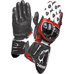 MUGENRACE Bornew Motorrad Handschuhe, schwarz-weiss-rot, Größe M für Männer - Hochwertige Motorradhandschuhe mit langer Stulpe und Anti-Rutsch-Einsätzen für sicheren Grip. Ideal für passionierte Biker, die Wert auf Komfort und Sicherheit legen.