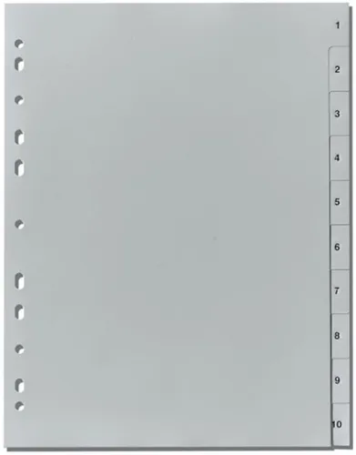 Register 1-10 A4 Plastik PP-Folie Herlitz, 225x297mm, Eurolochung, Aktionspreis 1440273-XX