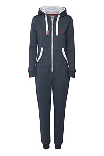 OXMO OXBenna Damen Overall Jogginganzug mit Kapuze - Funktionsjacken, super kuscheliger Jumpsuit aus hochwertiger Baumwollmischung für ultimativen Komfort beim Entspannen zu Hause.