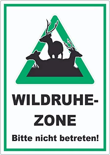 HB-Druck Wildruhezone Hirsche Schild A6 (105x148mm)