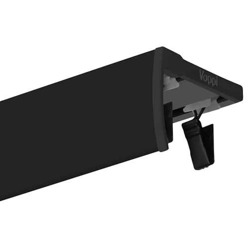 Voppi Aluminium Gardinenschiene 2-läufig 280 cm schwarz mit silent Gleitern