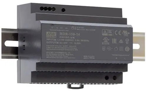 MW Mean Well HDR-150-15 Hutschienen-Netzteil - Sonstige Elektroinstallationsartikel, leistungsstark mit 142,50 W für zuverlässige Stromversorgung in industriellen Anwendungen.