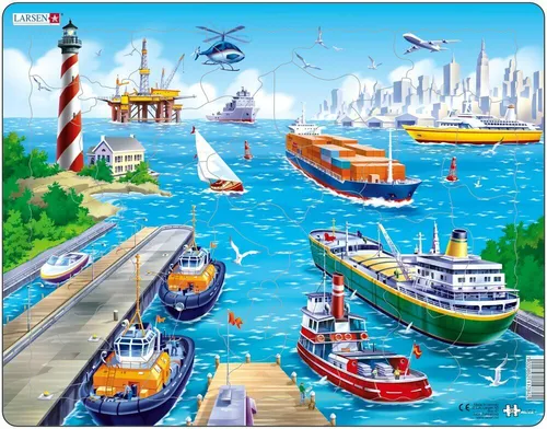 Larsen Puzzle Motiv Hafen Harbour 35 tlg. von Larsen