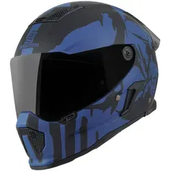Bogotto Rapto Demon Helm, blau, Größe M für Männer - Motorradhelm mit kratzfestem Visier und zwei Schalengrößen, ideal für Sicherheit und Komfort auf jeder Fahrt.