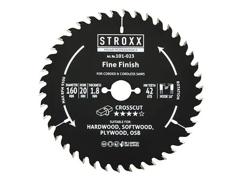 Stroxx Kreissägeblatt WF Holz, 160 mm, 42 Zähne – Präzise Schnitte für Holz