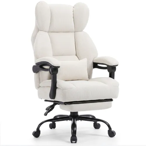 GTPLAYER Ergonomischer Gaming Stuhl mit Fußstütze und Lendenstütze, Hochlehner für Große