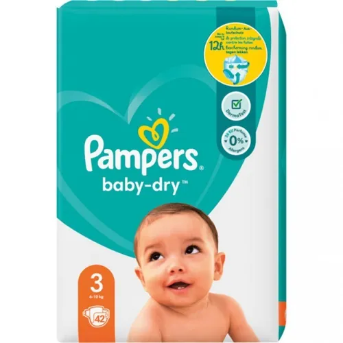 Pampers Baby Dry 3 Midi Windeln, 6-10 kg – Auslaufschutz für trockene Nächte