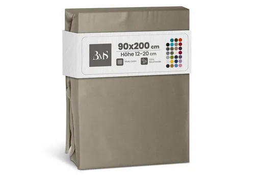 BETTWAESCHE-MIT-STIL Spannbettlaken Mako Satin Spannbettlaken, Matratzenhöhe 12-20 cm, Mako-Satin, Gummizug: rundum, (1 Stück)