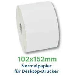 Zebra Thermoetiketten Z-Perform 1000T, 102 x 152 mm, 12 Rollen - Hochwertige Thermotransfer-Etiketten für Versand und Logistik. Ideal für gängige Versanddienstleister. Permanente Haftung und einfache Handhabung durch Perforation.