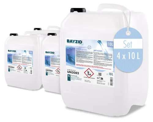 BAYZID Algenbekämpfung 10 L - Effektives Algizid für sauberen Pool - Schwimmbadpflege mit 10 L BAYZID Algizid: Präventiver Schutz vor Algen, Bakterien und Pilzen, sorgt für klares und hygienisch sauberes Wasser.