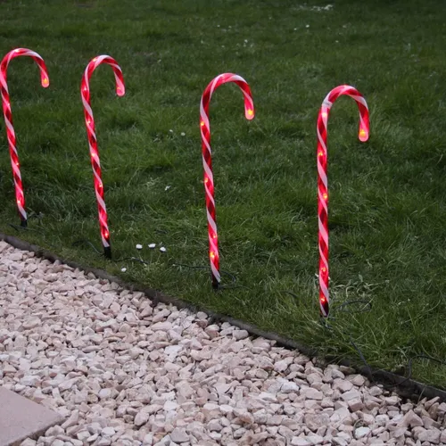 FHS LED-Zuckerstangen 6 Stäbe mit Erdspieße in rot von FHS
