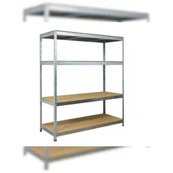 SCHULTE Regalwelt Schwerlastregal 180x160x60 cm - Werkstatteinrichtung mit 4 robusten Holzböden, Traglast pro Ebene bis zu 250 kg, einfaches Stecksystem für schnellen, werkzeuglosen Aufbau – ideal für Lager und Keller.