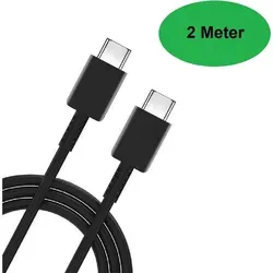 Meter USB-C Schnelladekabel schwarz passt für Samsung & iPhone 16 +15 - Schwarz 2