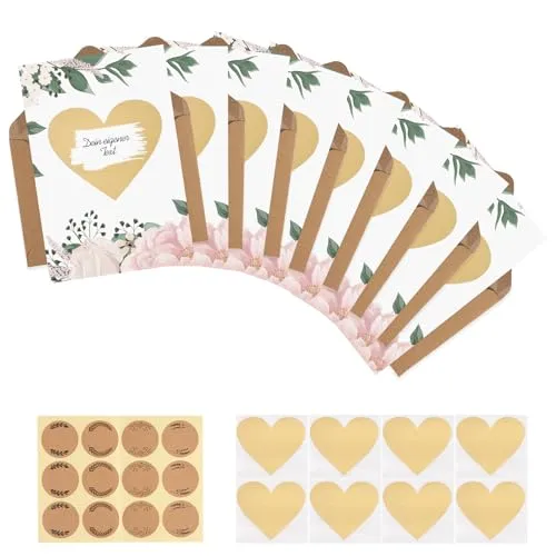 Carehabi Rubbelkarten zum selber beschriften - Glückwunschkarte, Postkarte zum Geburtstag - Happy Birthday Karten als Postkarten Set - ideal als Grußkarte und Gutschein für Männer und Frauen