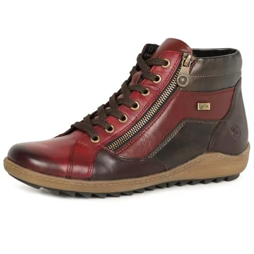 Remonte Damen R1458 Stiefeletten, Rot, 44 EU - Wanderschuhe aus echtem Leder mit TEX-Membran für optimalen Komfort und Wasserdichtigkeit.