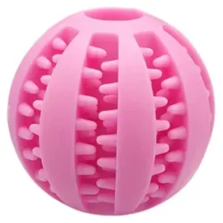 Hundespielzeug Futterball zum Befüllen – Zahnpflege Spielball in 3 Größen & 8 Farben Pink 5 cm - Rosa