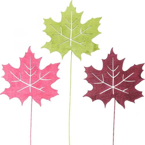 Herbst-Gartenstecker Ahornblatt Holzdeko Pflanzenstecker 12er Set, 12 Stück