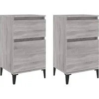 vidaXL Nachttische 2 Stk. Grau Sonoma 40x35x70 cm