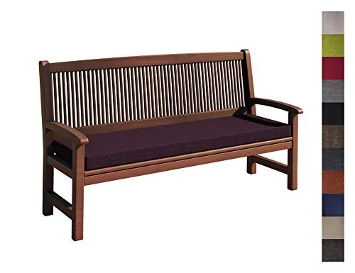 sunnypillow Bankauflage Outdoor - Violett, 140 x 60 x 5cm - Hochwertige Bankauflage für Gartenmöbel, wasserabweisend und pflegeleicht. Verwandelt Ihre Gartenbank in einen gemütlichen Lieblingsplatz mit optimalem Sitzkomfort.