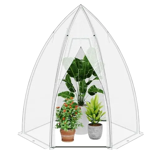 Ribelli Überwinterungszelt für Pflanzen - Gartengewächshäuser, reißfeste PE-Gitterfolie schützt Pflanzen vor Witterungseinflüssen und sorgt für ein optimales Wachstum, ideal für Gemüse und Blumen.