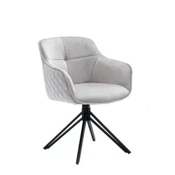 SalesFever Armlehnstuhl mit 360° Drehfunktion in Grau in silber von Livetastic