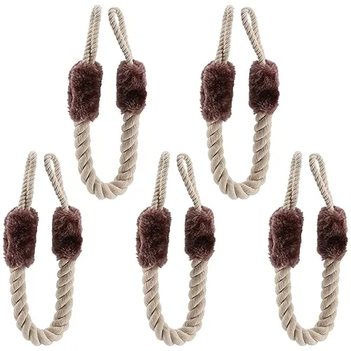 CHUEHKAK 5 Stück Türkordel Klemmschutz, Türseil Klinke, Türstopper Klinke, Türschnüre Klemmschutz 60cm für den Schutz von Fingern und Haustieren, Kein Zuknallen der Tür mehr, Weiß