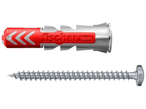 fischer DuoPower 6x30 S PH K 2K Dübel mit Schrauben, 12 St. - Praktisches Set mit 12 fischer DuoPower Dübel und passenden Schrauben für sichere Befestigungen. Ideal für leichte Wandregale und Elektroinstallationen – einfach und zuverlässig in der Anwendung.