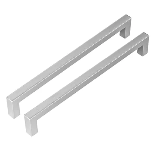 goldenwarm 10x Möbelgriff Stangengriff Edelstahl Gebürstet Schrankgriffe Schubladengriffe Küchenschrank Rohrbreite 12mmx12mm Bohrlochabstand 224mm Gesamtlänge 236mm