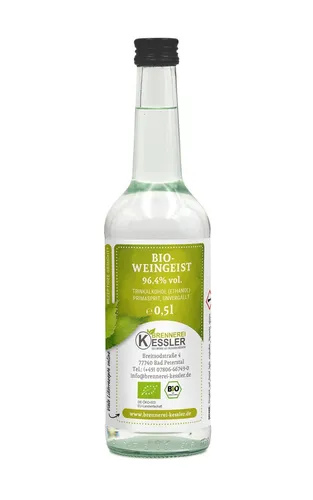 0,5L BIO Weingeist, Primasprit, Alkohol, Ethanol, 96,4%vol. - DE-ÖKO-003