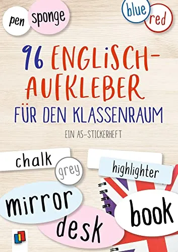 Englisch-Aufkleber für den Klassenraum: Ein A5-Stickerheft 96