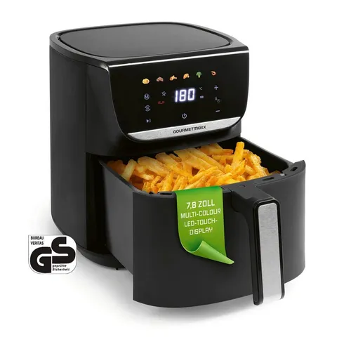 GOURMETmaxx Heißluftfritteuse AirGenius 5,5l - Heißluftfritteusen mit 7 Programmen und Shaker Reminder für knusprige Ergebnisse, ideal für bis zu 5 Personen – gesundes Frittieren ohne Öl!