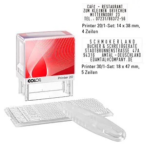 COLOP Textstempel, individualisierbar Printer 20/1 selbstfärbend schwarz ohne Logo, 1 St.
