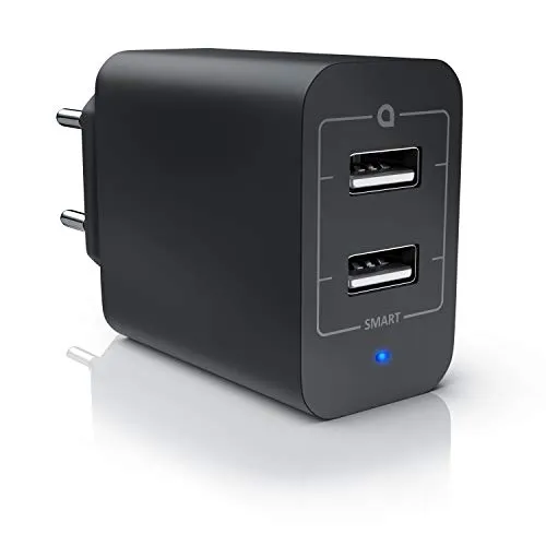 CSL - 24 Watt Ladegerät Dual Port USB Ladegerät mit Power LED - 4800mA insgesamt - USB Charger