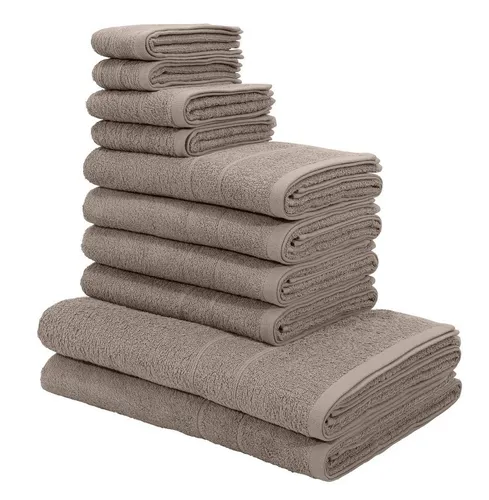 OTTO home Handtuch Set Inga, 10-teiliges Set aus 100% Baumwolle - Das 10-teilige Handtuch Set »Inga« von OTTO home bietet eine stilvolle Komplettausstattung für dein Badezimmer. Weich und anschmiegsam, mit praktischem Kordelaufhänger, ideal für den täglichen Gebrauch.