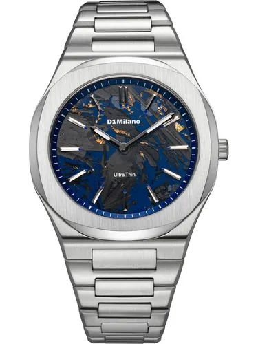 D1 Milano Quarzuhr Herren Analog Quarz, Klassikuhr - Elegante Edelstahl-Armbanduhr mit gebürsteter Oberfläche und Butterfly-Faltschließe. Perfekt für jeden Anlass und eine stilvolle Ergänzung Ihrer Garderobe.